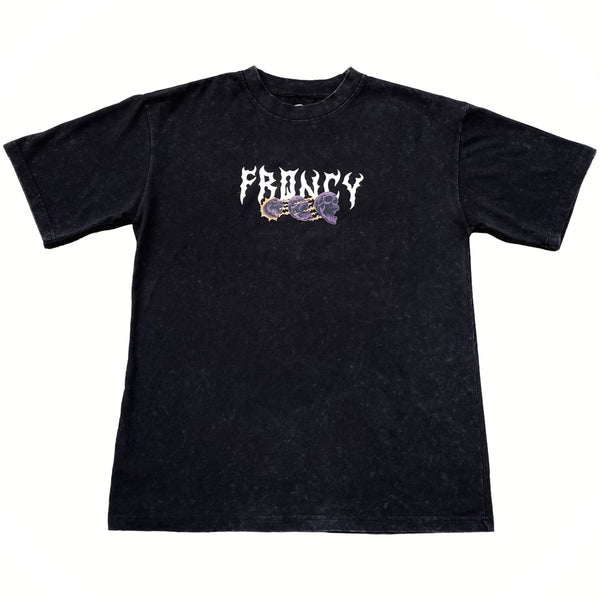 FRQNCY Mushroom Skull Acid Wash T-shirt
