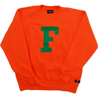 FRQNCY Orange F Logo Crewneck Sweater