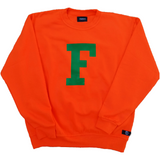 FRQNCY Orange F Logo Crewneck Sweater